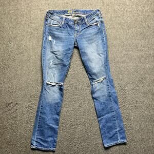 Venice Women’s Skinny Jeans Size 5 | Distressed Mid-Rise Blue Denim 100% Cotton